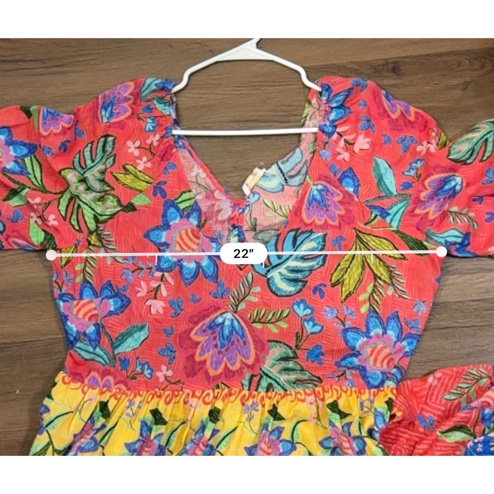Johnny Was Roumba Maxi Dress Floral Ramie Cutout Red Multi XXL NWOT Beach - Picture 7 of 8